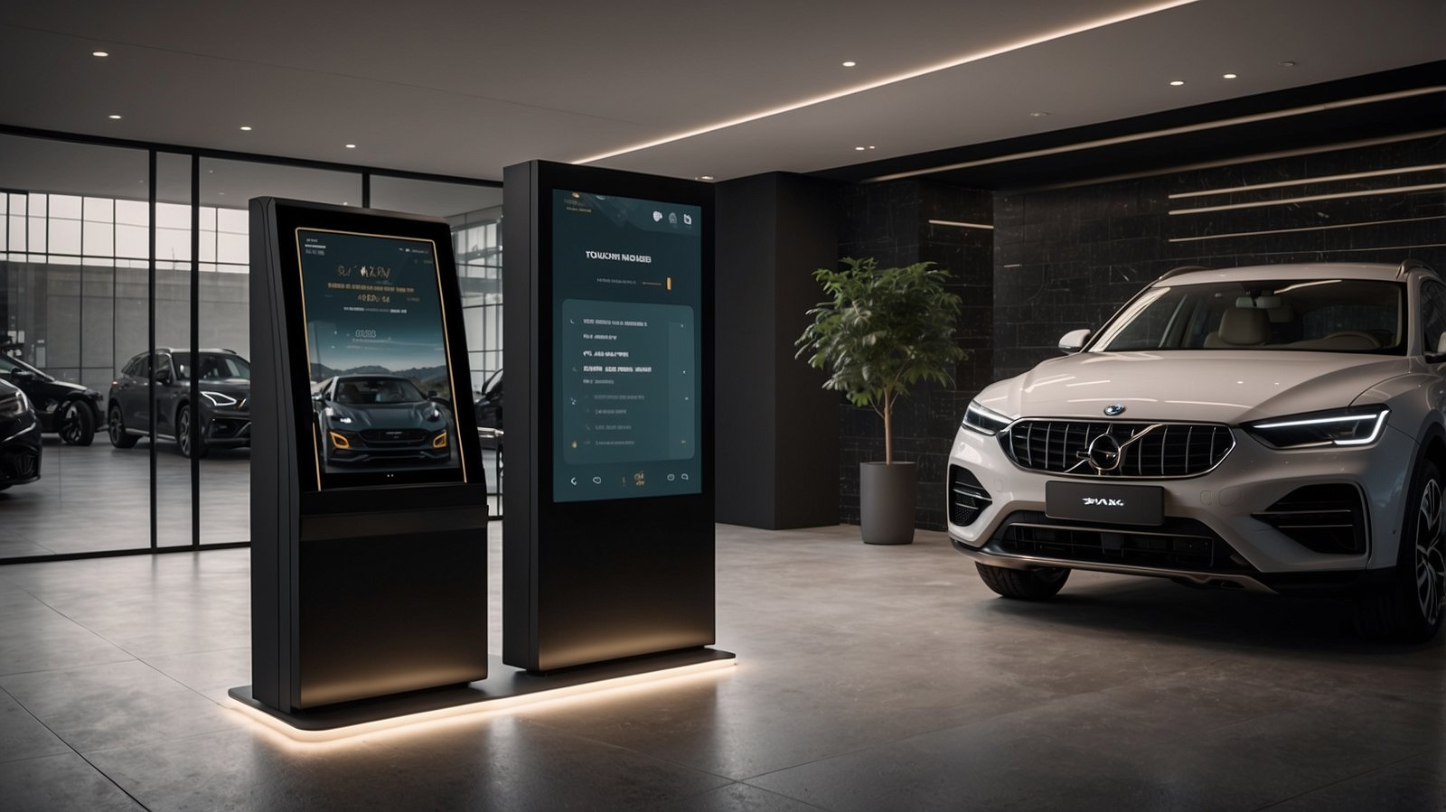 Leonardo_Vision_XL_Touch_screen_kiosk_in_car_showroom_darkmode_1